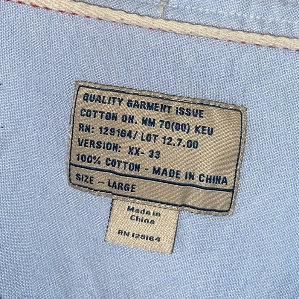 Quality Garment Issue blue button